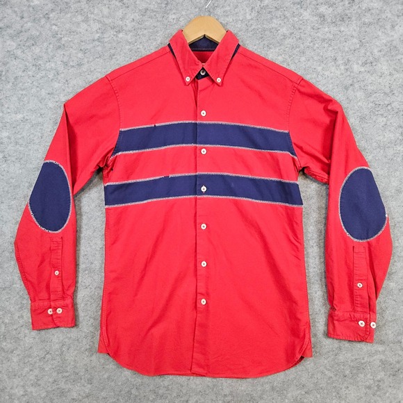 Brooks Brothers Men's Vintage Red‎ & Blue Shirt Size S Long Sleeve Supima FLAWS - Picture 1 of 10